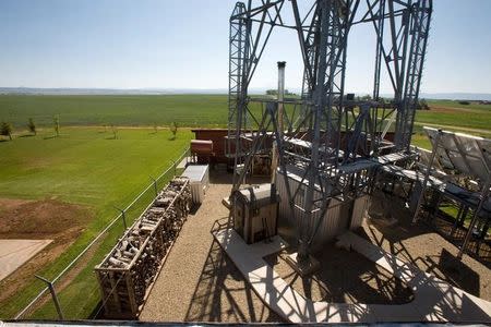 Firewood and solar-panel tower is pictured at Jerry McMullin's bunker in Yellow Jacket, Colorado, U.S. in this May 2012 photo released on September 21, 2017. Courtesy Jennifer Koskinen/Handout via REUTERS