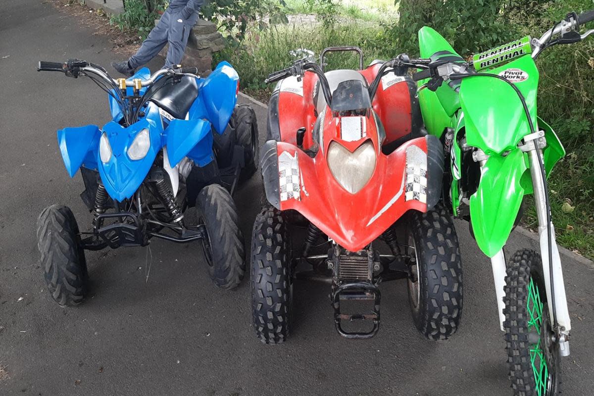 These three bikes were seized by police in playing fields at Ravenscliffe <i>(Image: West Yorkshire Police)</i>