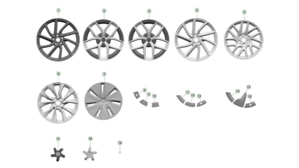 還未推出的Model 3性能版，預計會有全新式樣的不同尺寸輪圈可以選擇。(圖片來源/ 翻攝自klwtts@X)