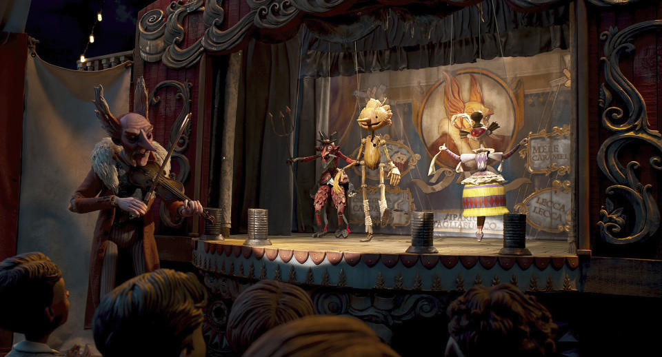 This image released by Netflix shows a scene from "Guillermo del Toro's Pinocchio." (Netflix via AP)