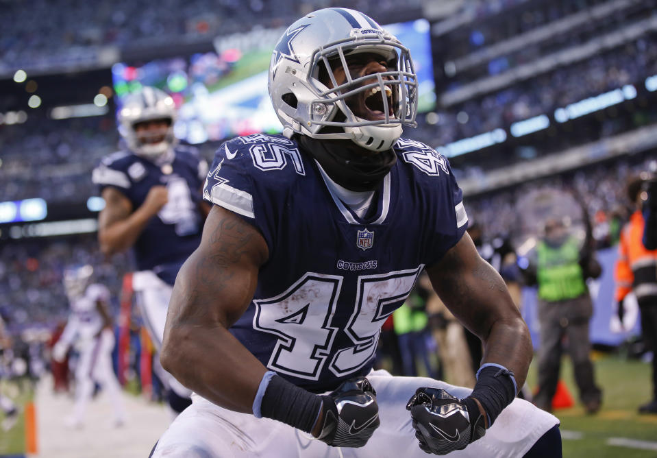 Rod Smith has emerged as a viable fantasy flex, at least until Zeke returns. (AP Photo/Adam Hunger)