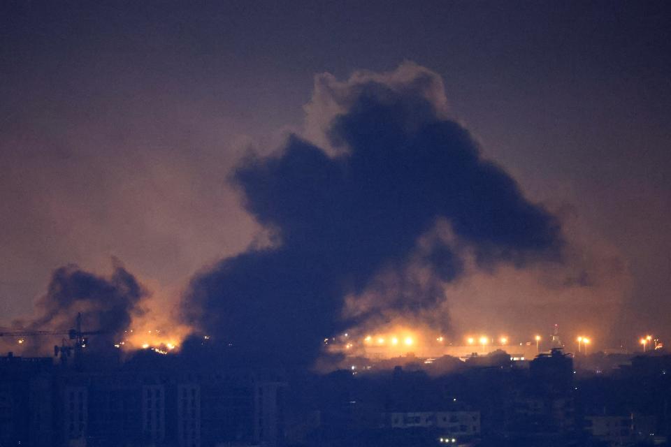 Smoke billows over Beirut's southern suburbs after a strike, amid ongoing hostilities between Hezbollah and Israeli forces (REUTERS)