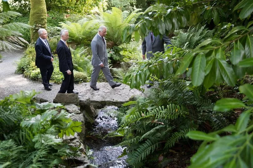 King Charles, then Prince of Wales, toured the gardens in 2017 following its second restoration