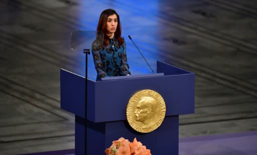 In her speech Murad implored the global community to help free hundreds of women and girls still held by jihadists