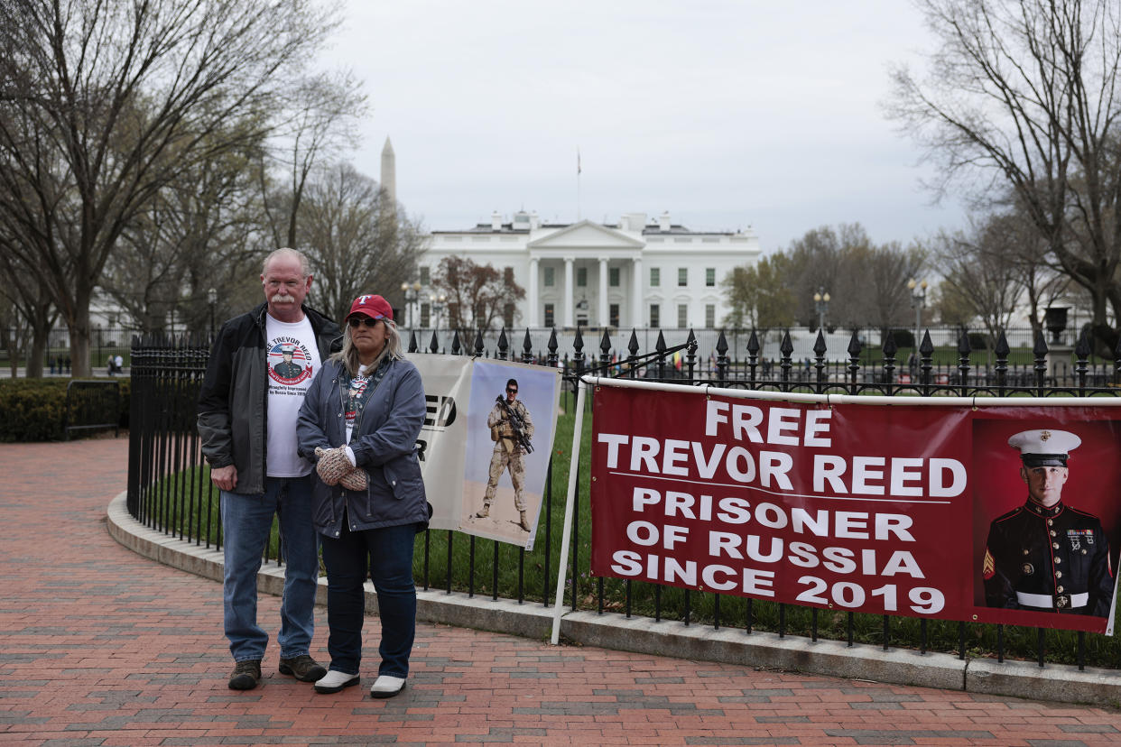 Parents Of Marine Being Held In Russia Protest Outside White House (Anna Moneymaker / Getty Images)