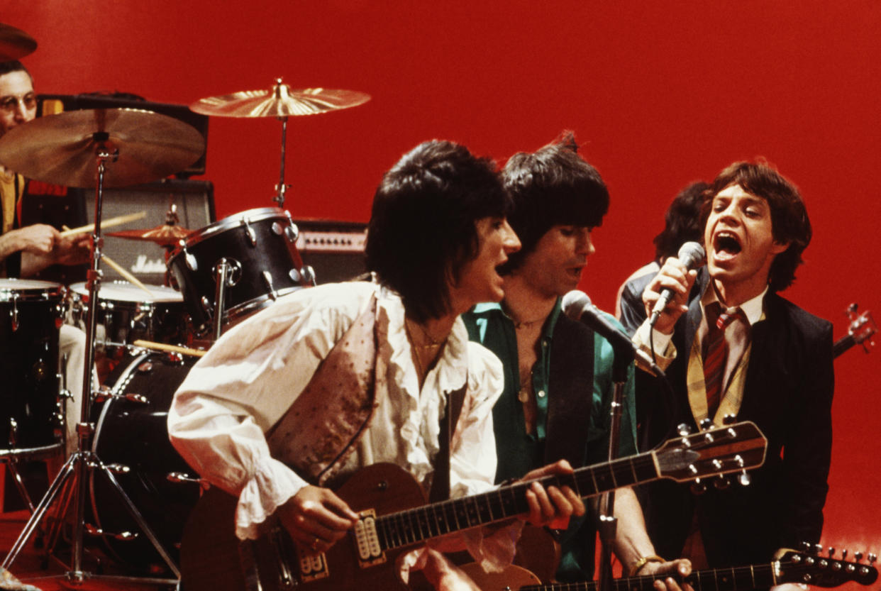 The Rolling Stones in New York City, May 1978. Left to right: Ronnie Wood, Keith Richards and Mick Jagger. (Photo by Michael Putland/Getty Images)