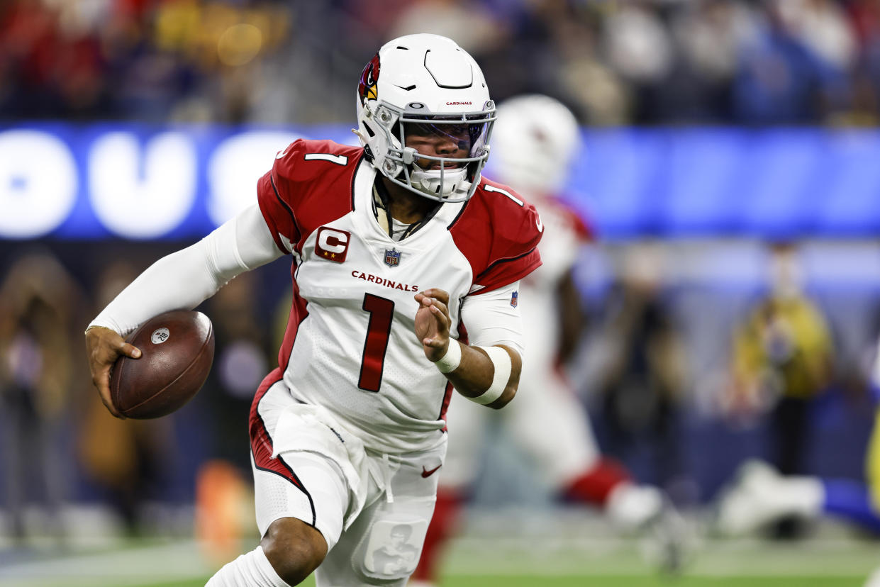Arizona Cardinals quarterback Kyler Murray ran for 100 yards against the Seattle Seahawks in Week 6. (Photo by Michael Owens/Getty Images)
