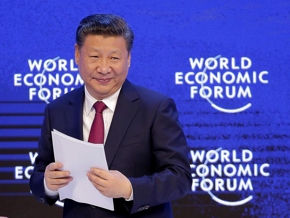 China's President Xi Jinping used his speech at the World Economic Forum to spurn protectionism (AP)