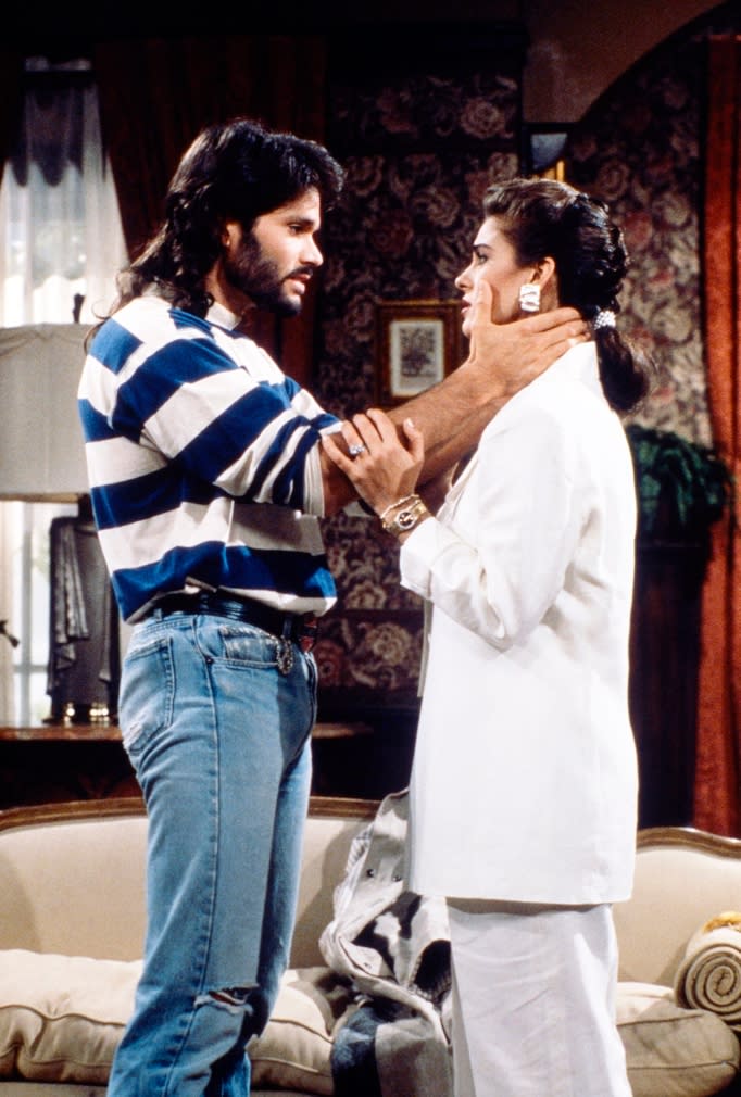 DAYS OF OUR LIVES, from left, Peter Reckell, Kristian Alfonso, 1990s.