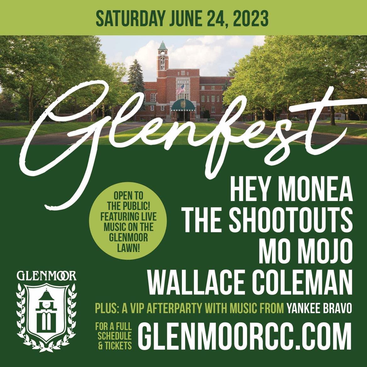 Glenfest is a new music event this summer at Glenmoor Country Club in Jackson Township. The June 24 festival features the bands Hey Monea and The Shootouts, as well as other musical acts.