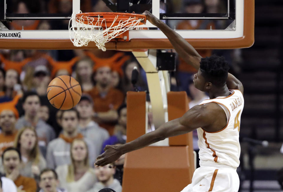 Mohamed Bamba and the Longhorns scored their second straight home upset of a ranked Big 12 foe Wednesday. (AP)