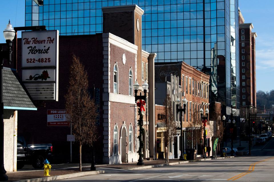 The 700 block of Gay Street in downtown Knoxville on Thursday, January 14, 2021.