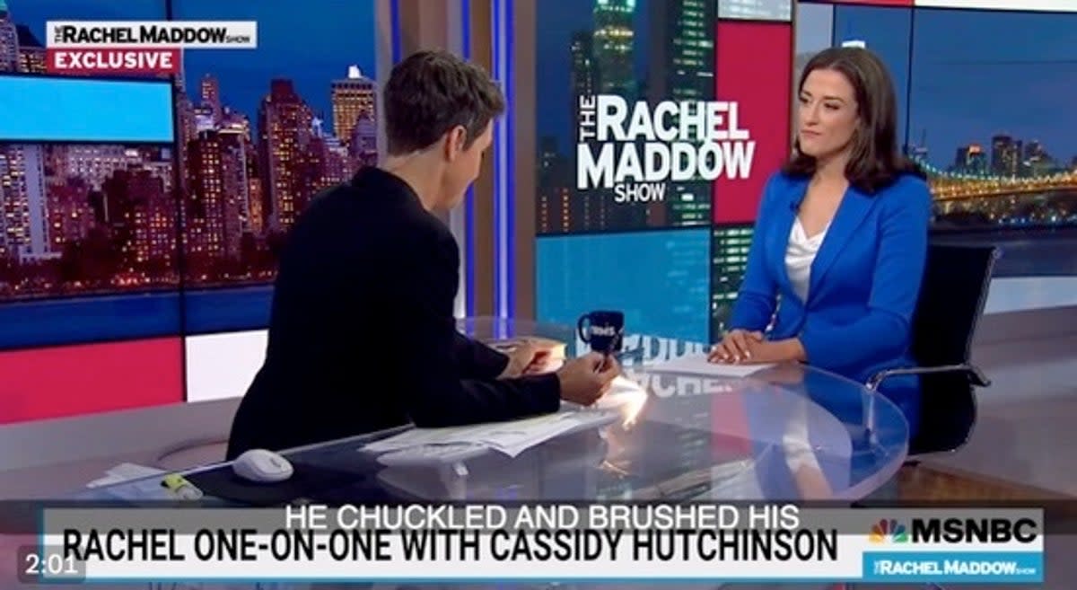 Cassidy Hutchinson scoffs at Matt Gaetz’s claims the pair once dated (Maddow Blog)