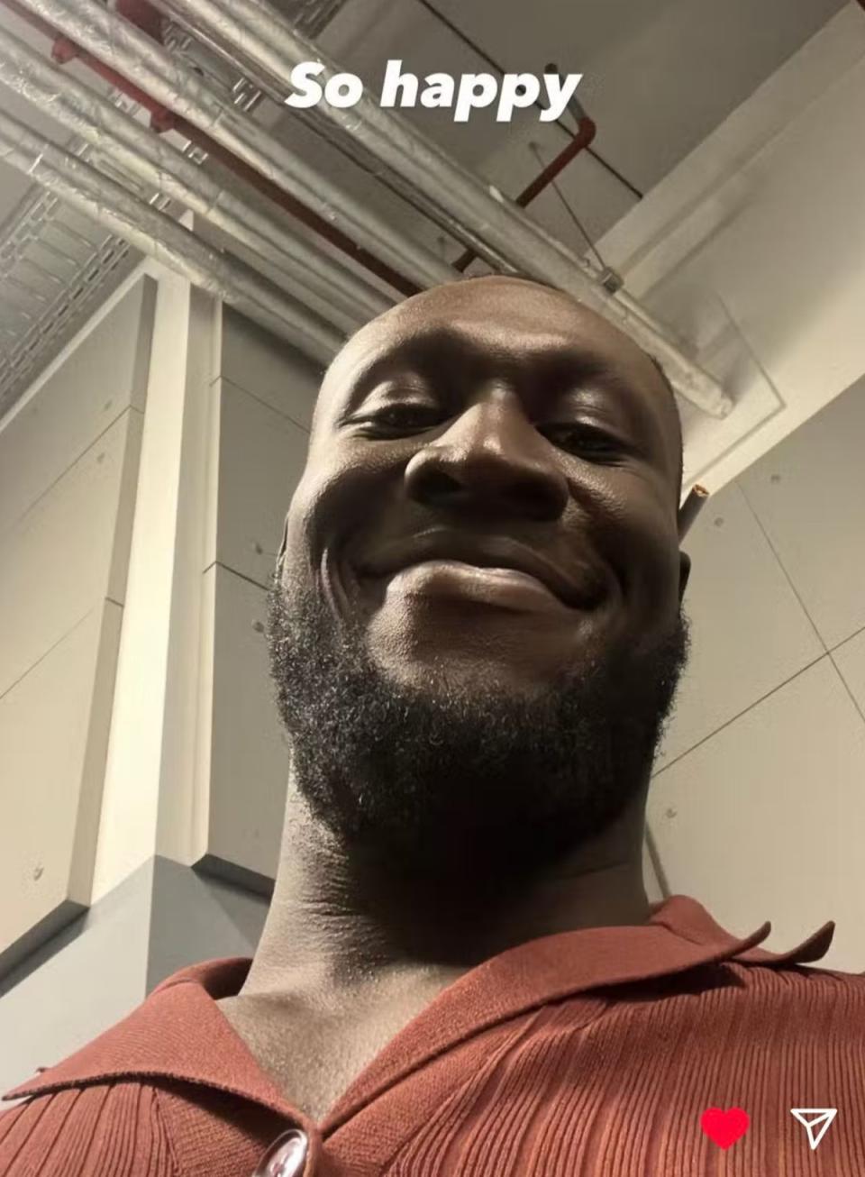 The Vossi Bop rapper shared his delight after securing a selfie with the star (Stormzy)
