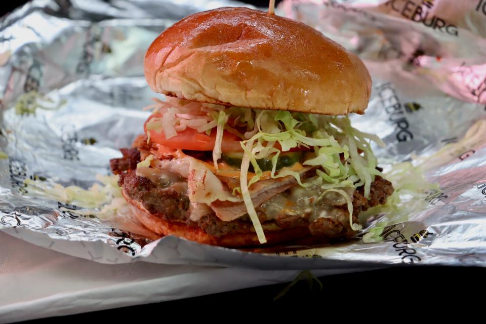 The Stack'em Burger from Iceburg restaurant in Dearborn competed at the 2023 Detroit Burger Battle.