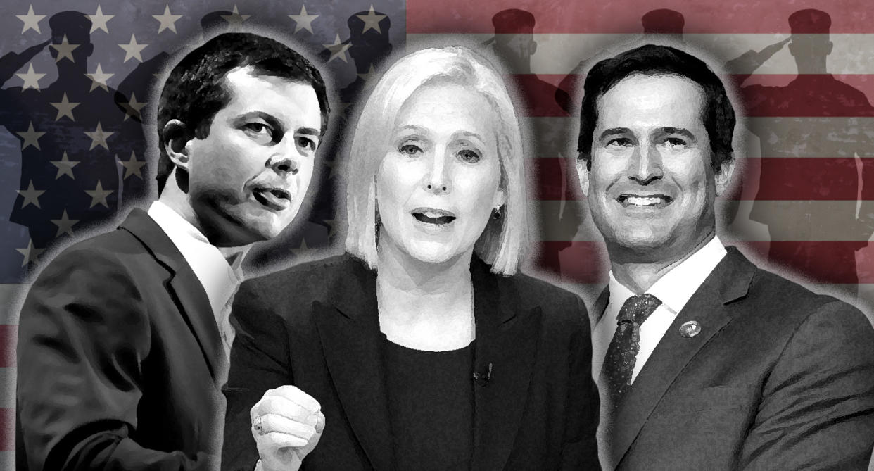 Pete Buttigieg, Kirsten Gillibrand and Seth Moulton. (Photo illustration: Yahoo News; photos: Brynn Anderson/AP, AP (3), Getty Images)