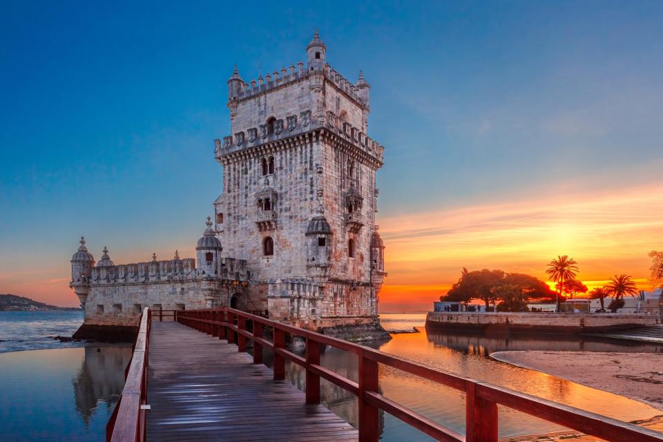 Sunset at Belem Tower - getty