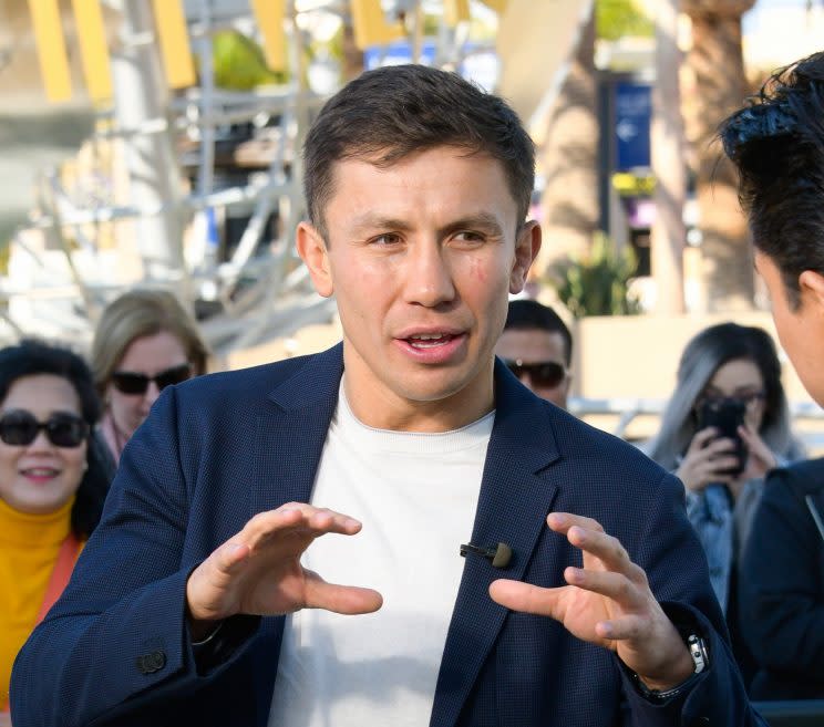 Gennady Golovkin (36-0, 33 KOs) fights Daniel Jacobs (32-1, 29 KOs) Saturday in New York for the IBF-WBA-WBC middleweight titles. (Getty Images)