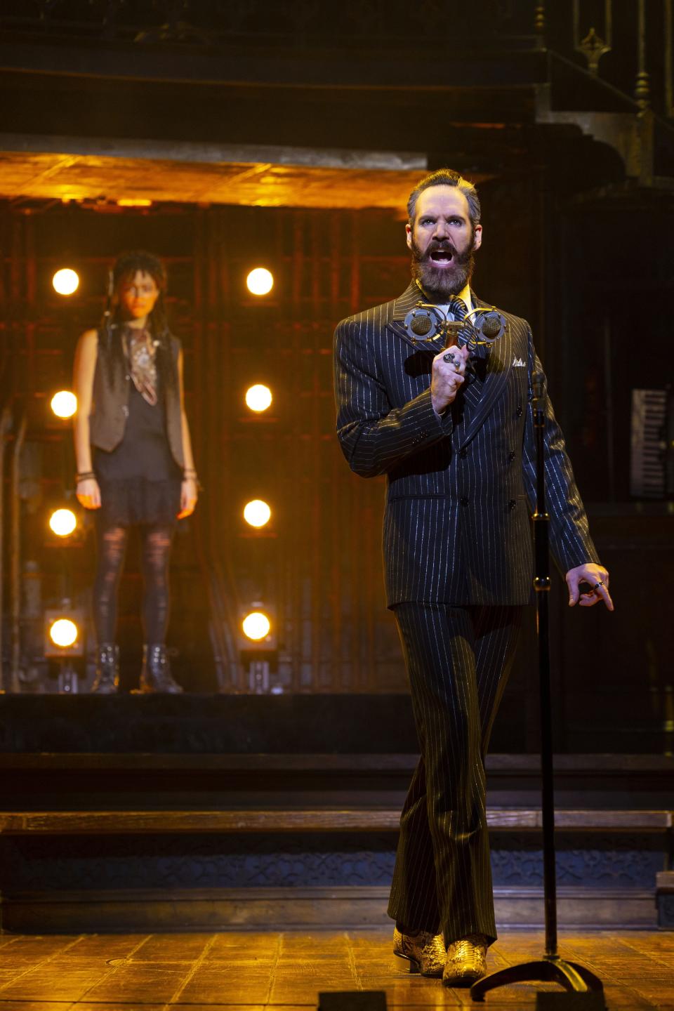 Matthew Patrick Quinn performs in "Hadestown" at the Marcus Performing Arts Center.