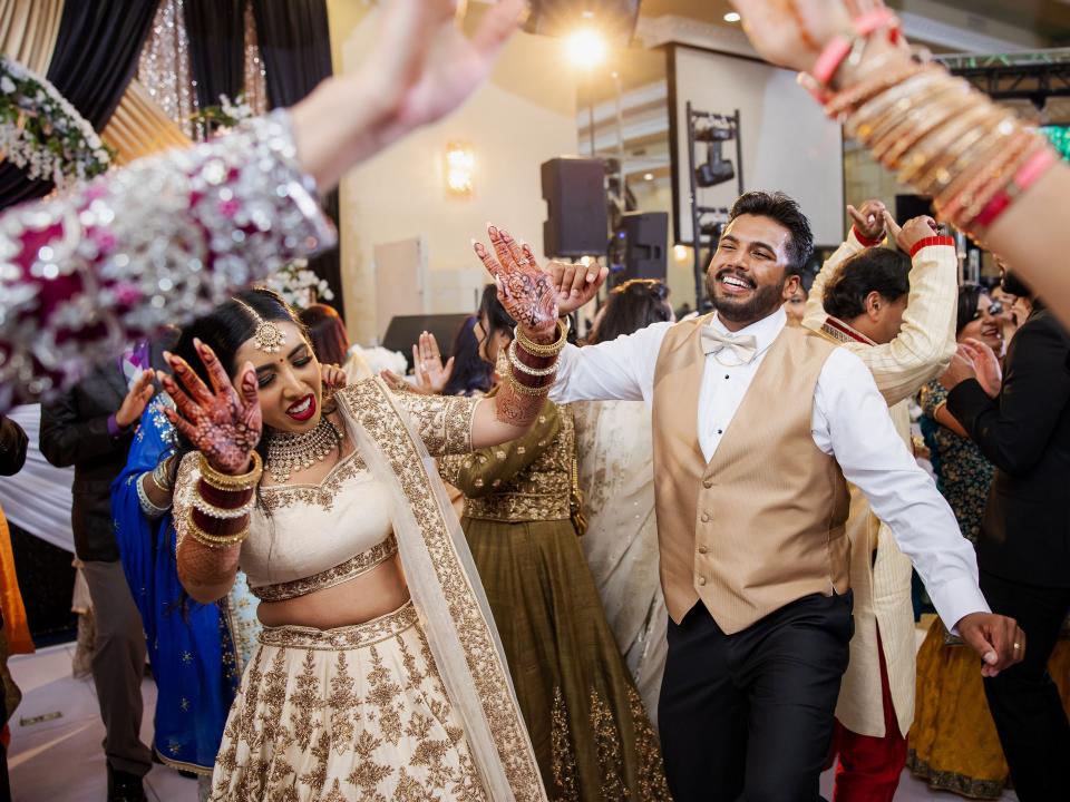Ashley and Anil dancing at their wedding