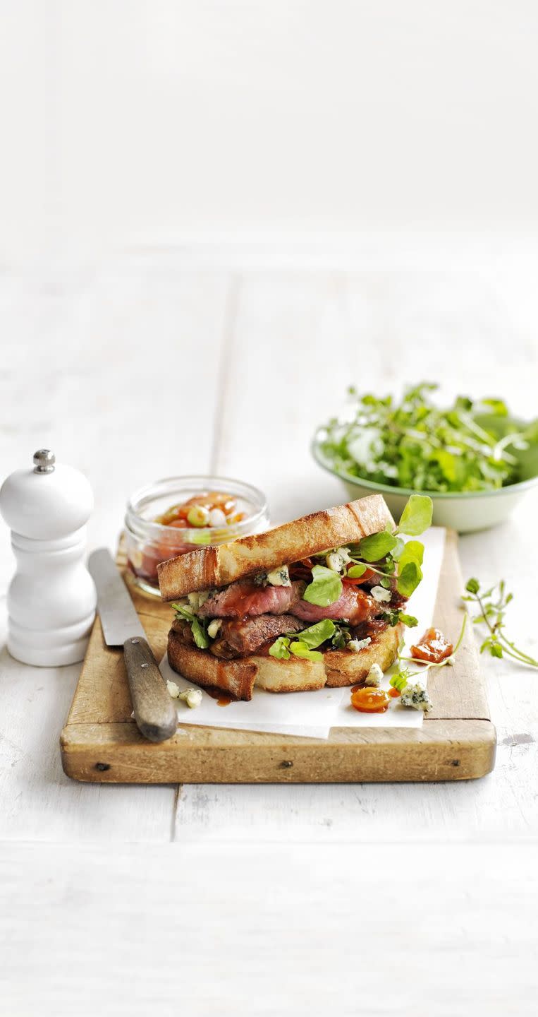 Steak Sandwich With Blue Cheese and Sweet-and-Sour Tomatoes