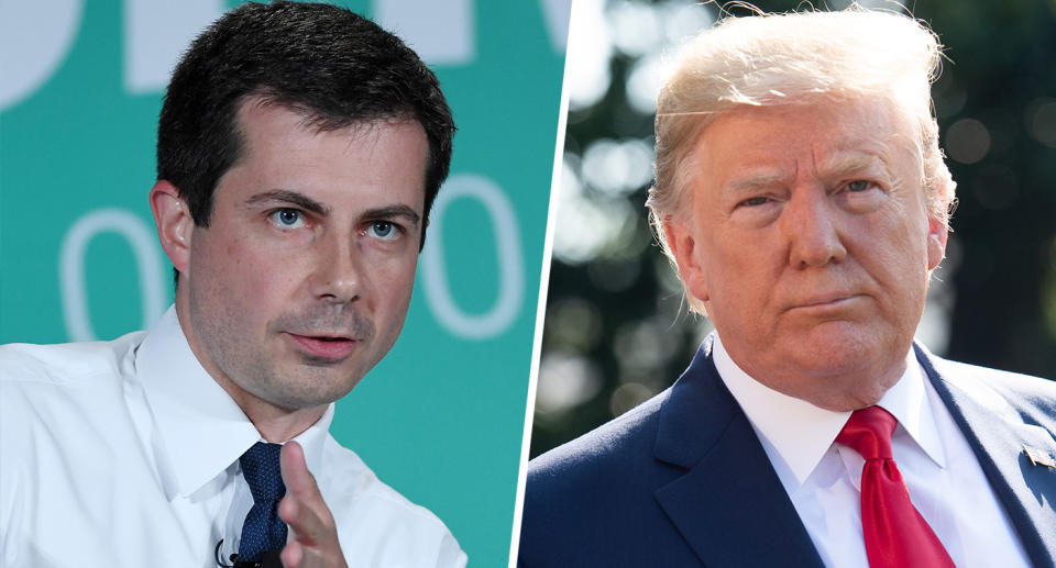 Pete Buttigieg and Donald Trump