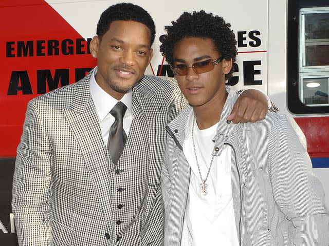 <p>ANDREAS BRANCH/Patrick McMullan/Getty</p> Will Smith and Trey Smith at the premiere of 'Hancock' in June 2008 in Hollywood, California
