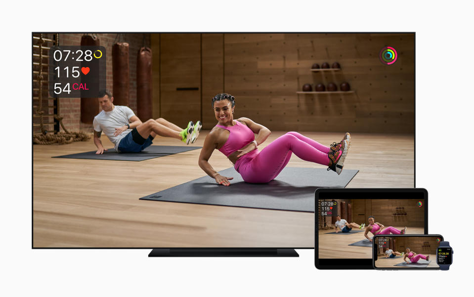 Apple Fitness+ is the company's first foray into fitness services, and will be available for $9.99 when it launches later this year. (Image: Apple)