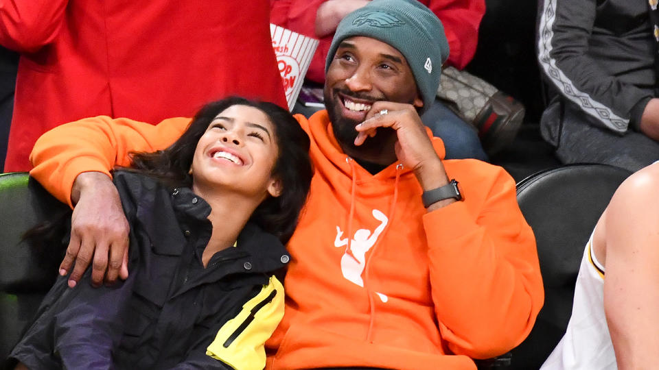 Kobe Bryant and daughter Gianna, pictured here at an NBA game in December.