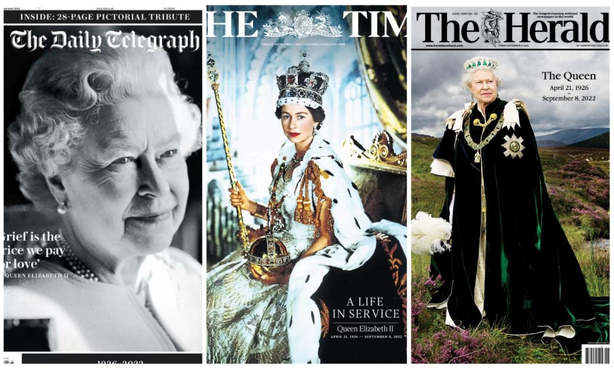 How the UK and the world's top newspapers commemorated the death of Queen Elizabeth II.