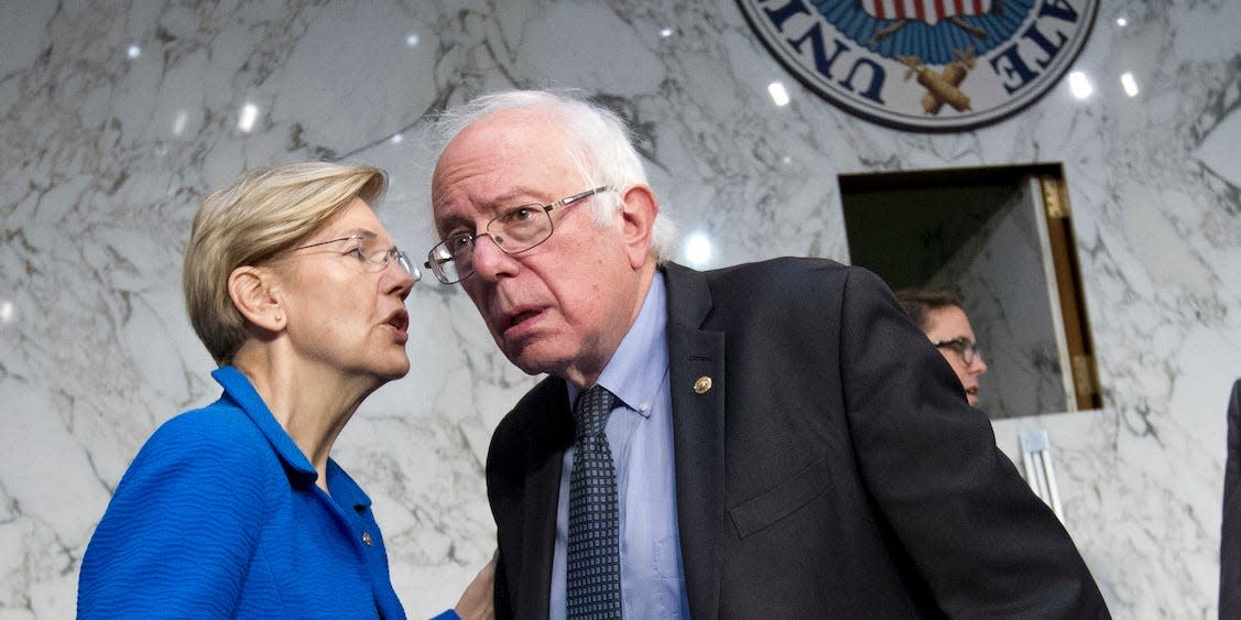 Sens. Elizabeth Warren and Bernie Sanders.