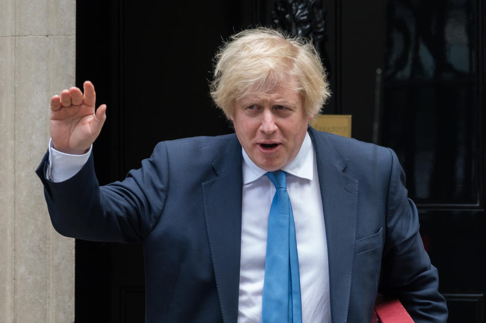 British Prime Minister Boris Johnson leaves 10 Downing Street for PMQs at the House of Commons on 17 June, 2020 in London, England. (Photo by WIktor Szymanowicz/NurPhoto via Getty Images)