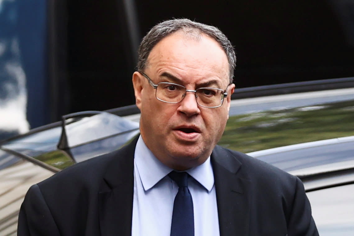 Governor of the Bank of England Andrew Bailey leaves Downing Street, London