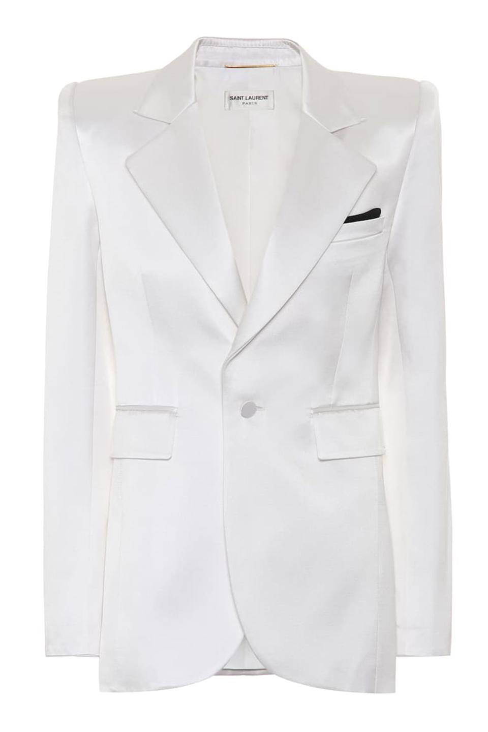 Silk-Blend Satin Blazer