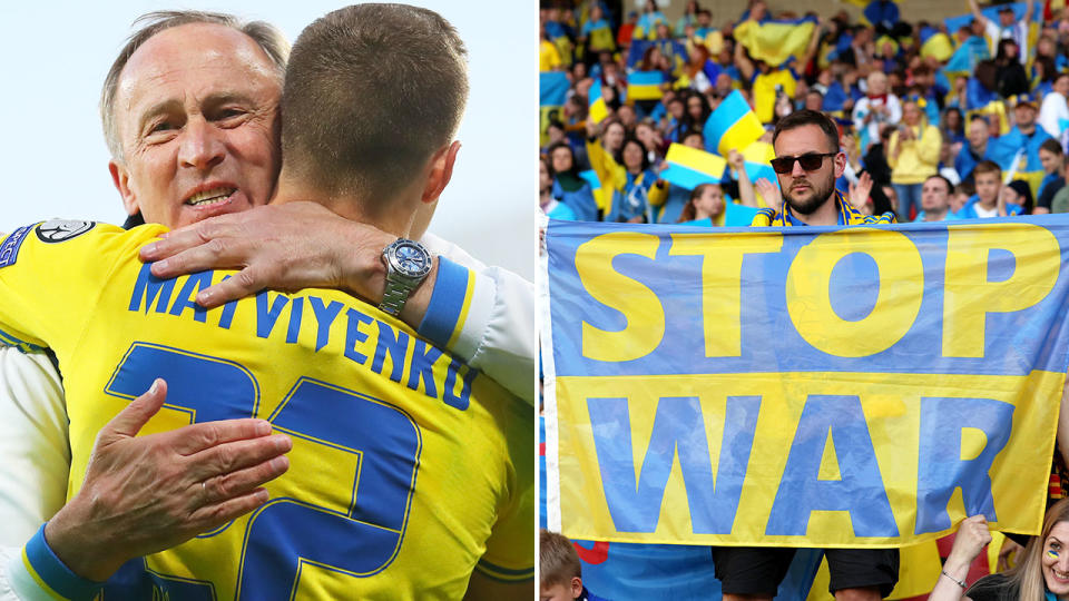 Seen here, emotional scenes at Hampden Park in Scotland as Ukraine win an emotional World Cup qualifying play-off semi-final. 