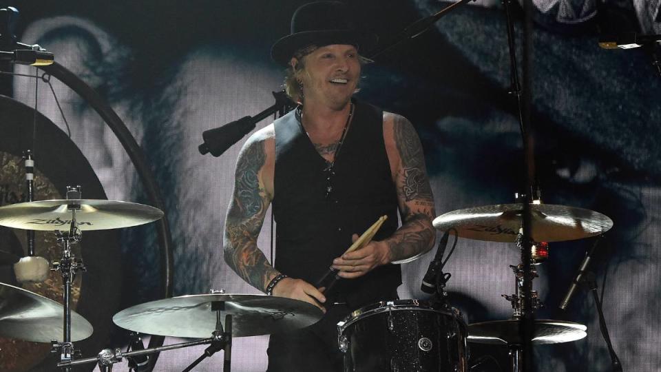 Matt Sorum playing drums