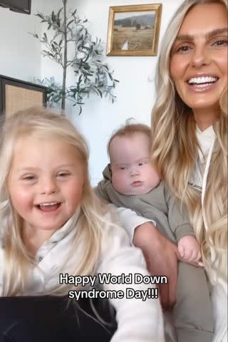 <p>TikTok/kirstinczernek</p> Kirstin Czernek with Aria and Luca