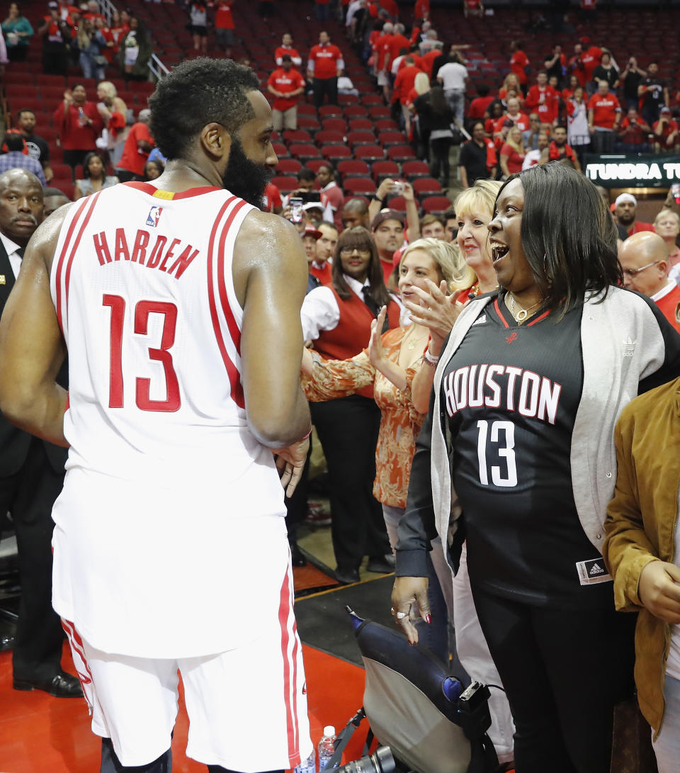 James Harden and his mom, Monja Willis