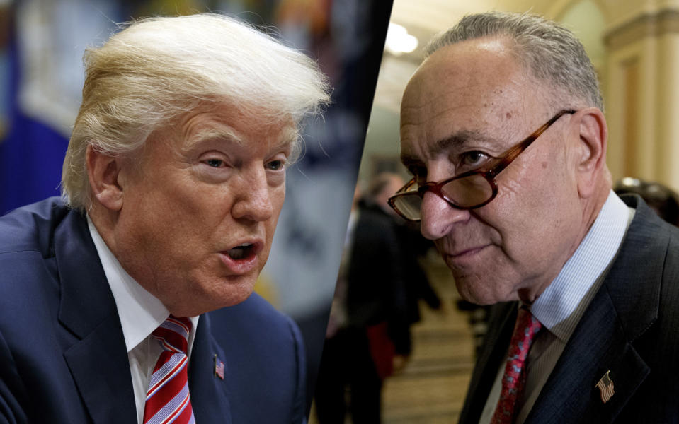 President Trump; Sen. Chuck Schumer (Photos: Evan Vucci/AP, Andrew Harnik/AP)