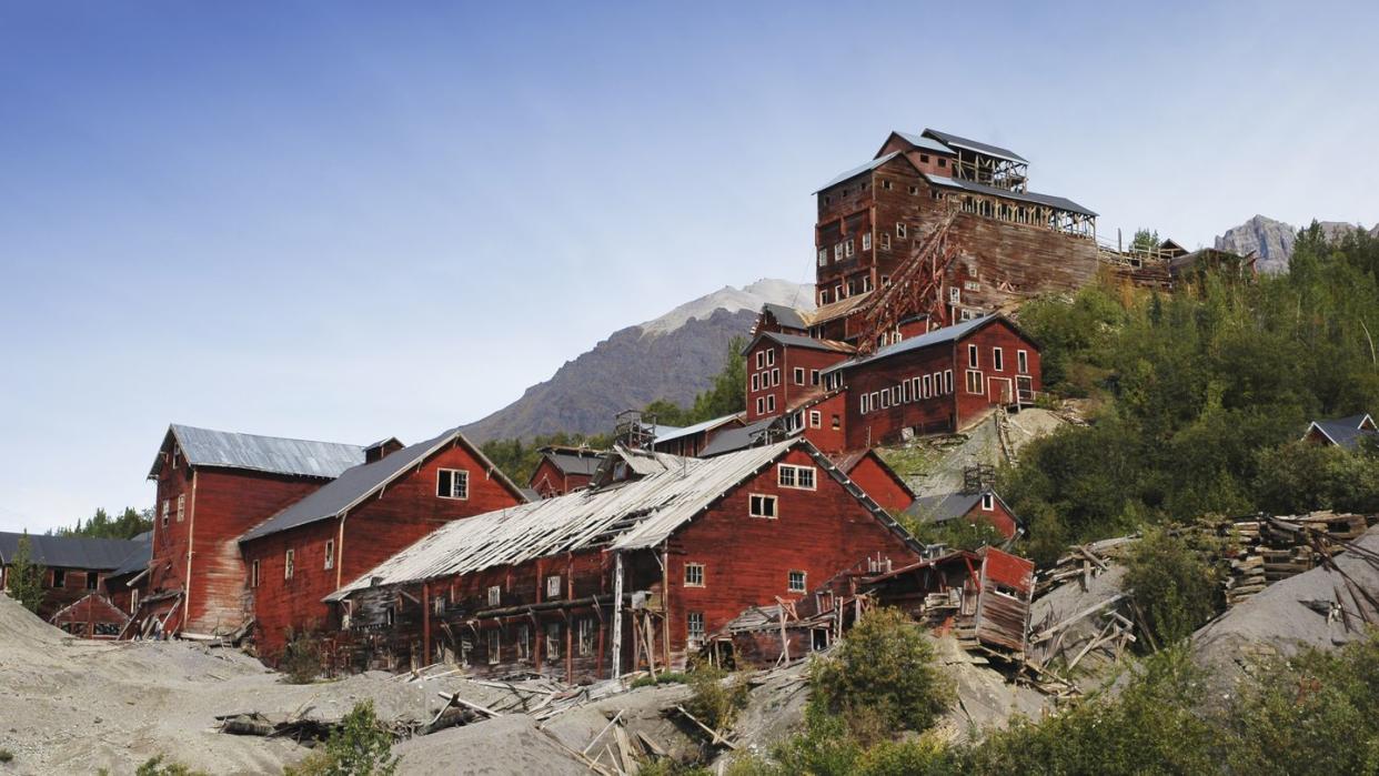 abandoned factories of historical kennecott copper mine,wrangell mountains,alaska