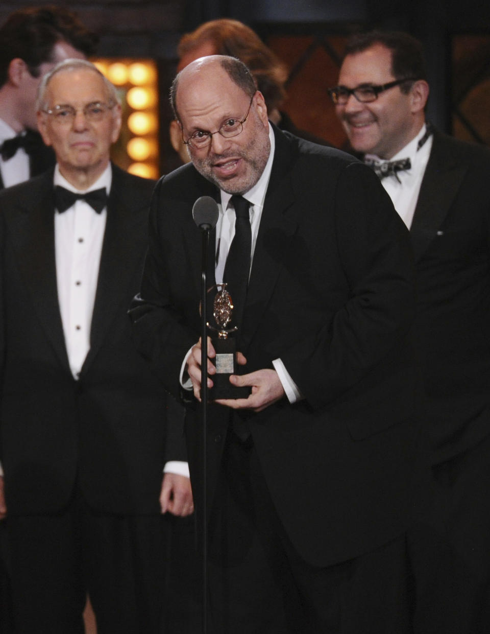 FILE - Producer Scott Rudin accepts the award for best revival of a play for "Skylight" at the 69th annual Tony Awards in New York on June 7, 2015. Rudin, one of the most successful and powerful producers, with a heap of Oscars and Tonys to show for it, has long been known for his torturous treatment of an ever-churning parade of assistants. Such behavior has long been engrained — and sometimes even celebrated — in show business. (Photo by Charles Sykes/Invision/AP, File)