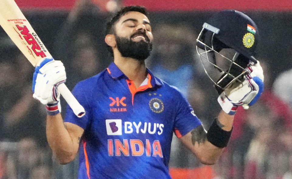 Virat Kohli, pictured here after scoring a century in the first ODI between India and Sri Lanka.