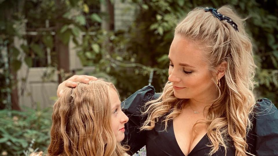 Georgia and her daughter posing with matching hair