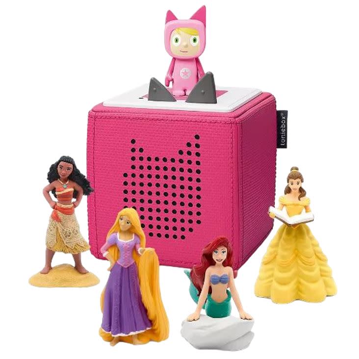 Pink Toniebox Disney Princess Bundle (Belle, Ariel, Rapunzel, Moana)