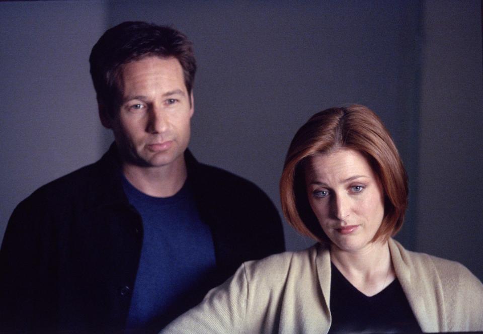 Gillian Anderson and David Duchovny on 'The X-Files'