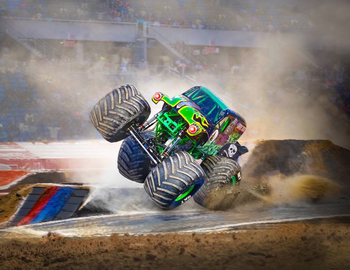 Monster trucks will return Oct. 7-8 to the T-Mobile Center with a twist. They will perform in the dark at the Hot Wheels Monster Trucks Live Glow Party. File photo