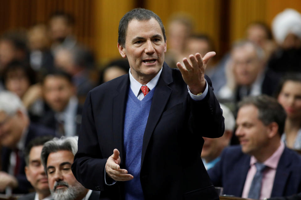 President of the Queen's Privy Council for Canada Dominic LeBlanc gestures during Question Period at the House of Commons on Parliament Hill in Ottawa, Ontario, Canada February 4, 2020. REUTERS/Blair Gable