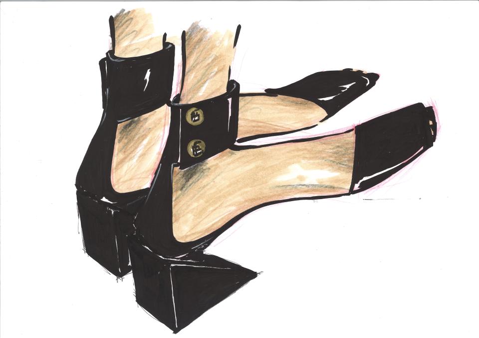 Sketch of a shoe by Bruno Frisoni for fall 2022. - Credit: Courtesy of Bruno Frisoni