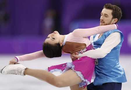 Figure Skating - Pyeongchang 2018 Winter Olympics - Ice Dance free dance competition final - Gangneung, South Korea - February 20, 2018 - Yura Min and Alexander Gamelin of South Korea perform. REUTERS/John Sibley