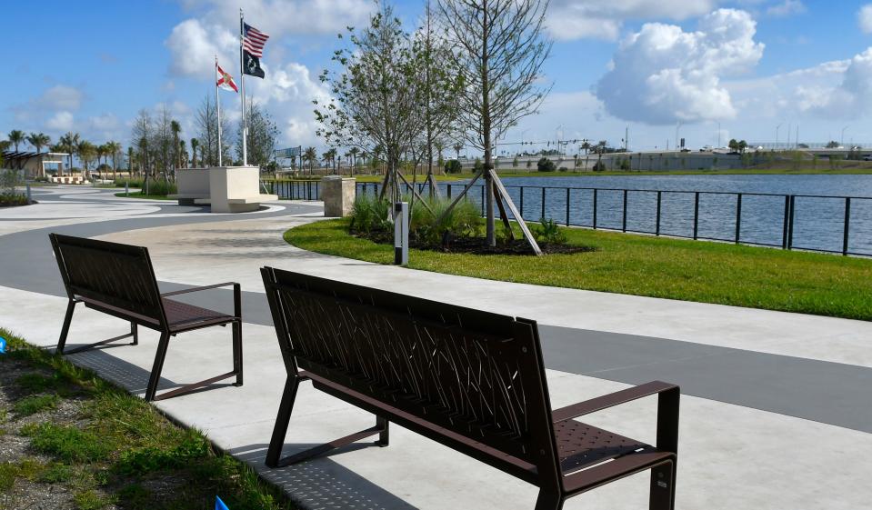 Beaches face the man-made lake at the new Borrows West Park in Viera. The park also has a 0.9-mile-long cement trail around the lake for walking, running or bicycling.
